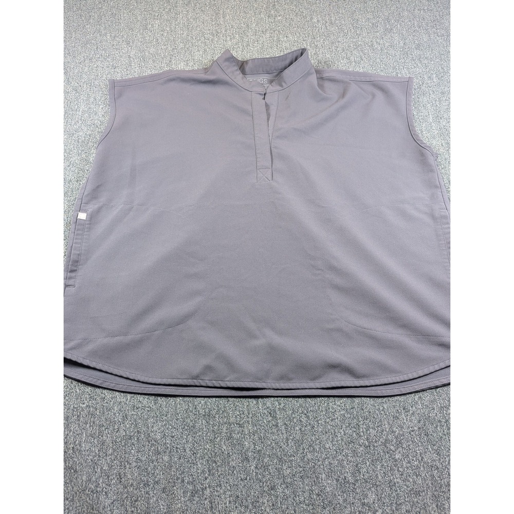 FIGS Rafaela Oversized Scrub Top Womens Large Graphite Grey Sleeveless WXXSW1003